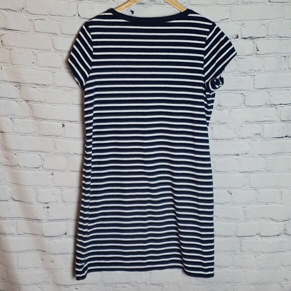 Land's End Navy Blue/White Stripped Dress - Picture 4 of 5